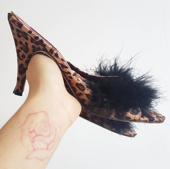 Vintage fluffy kitten heels - Picture 4 of 6